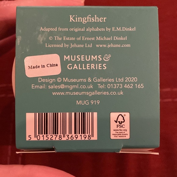 🆕KINGFISHER: Bamboo Travel Mug – Alphabets Design by E.M.Dinkel 14 oz - Picture 5 of 5